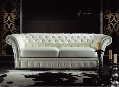 Chesterfield Sofa Luxury Three Seater Sofas Living room Couches White